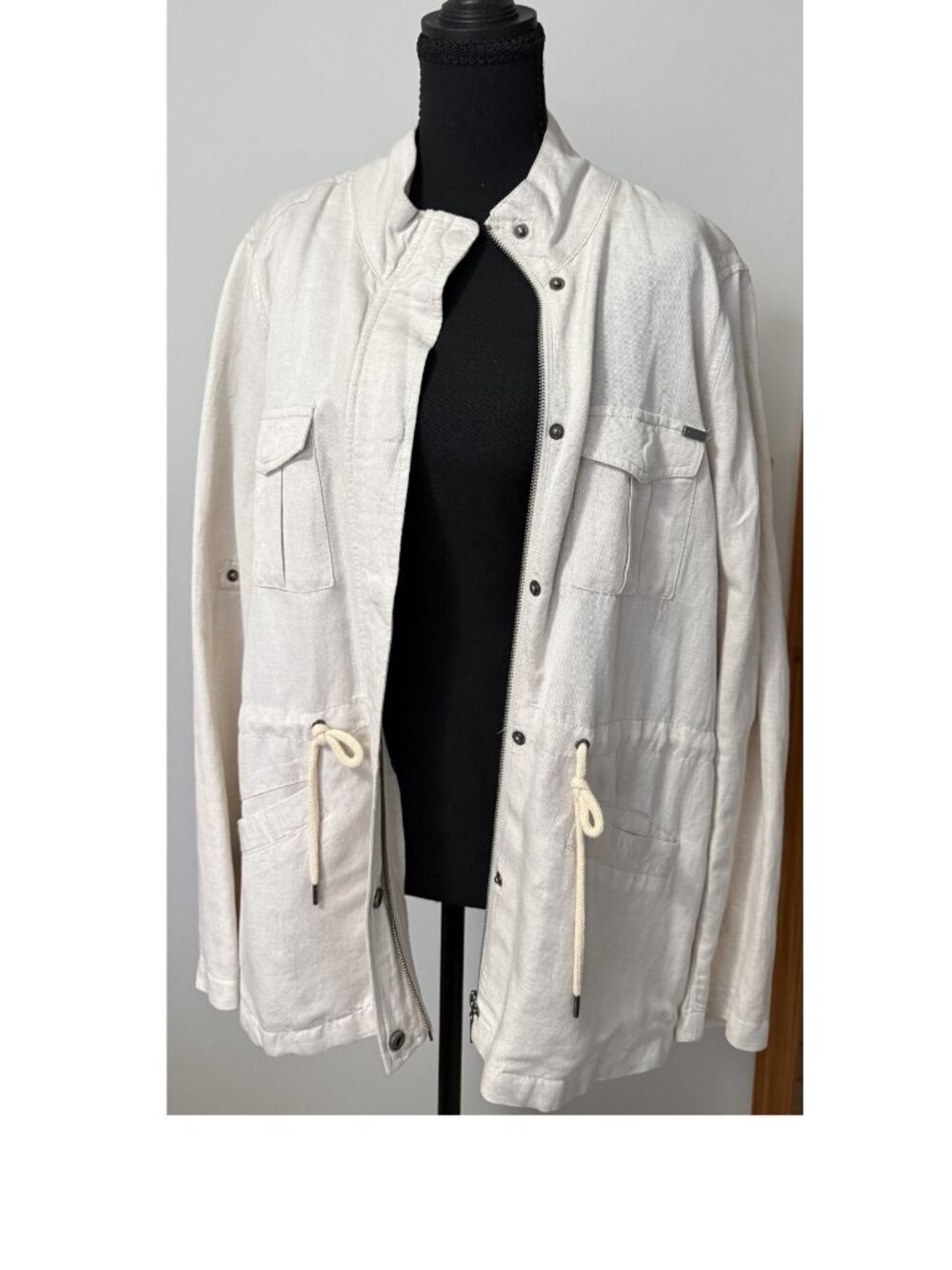 Max Jeans - Cream Linen Rayon Jacket - SZ M